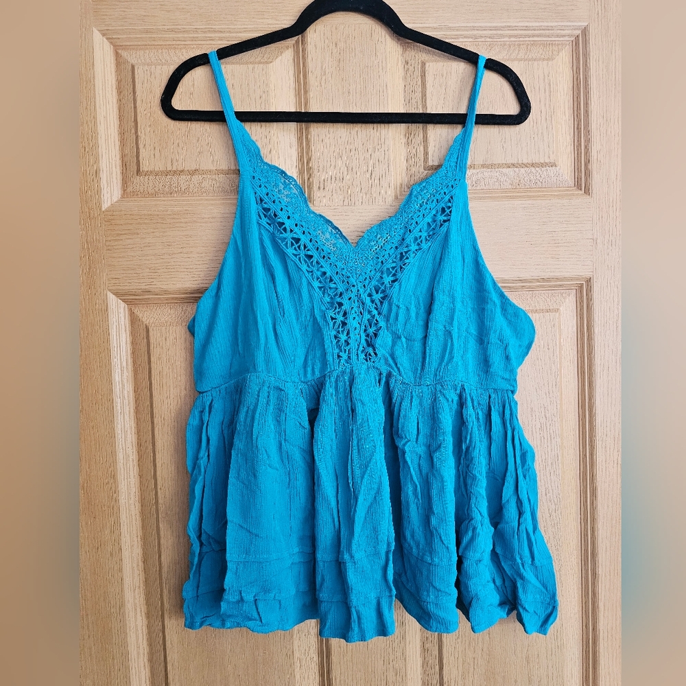 Blue Lace Trim Tank